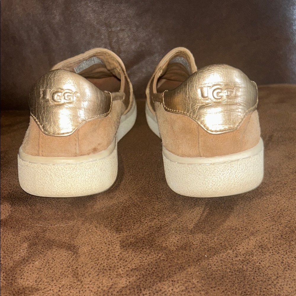 UGG Women's Tan Suede Slip-On Loafers - Picture 2 of 7